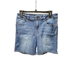 Womens 1822 Denim Shorts Blue‎ Mid Rise Distressed Frayed Hem Size Unknown